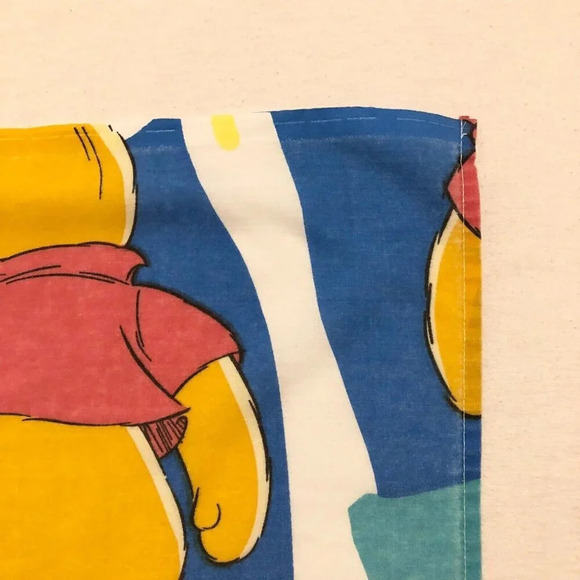 Vtg 90s Disney Winnie the Pooh Double Size Flat  Sheet 95x75 Piglet - Picture 4 of 16